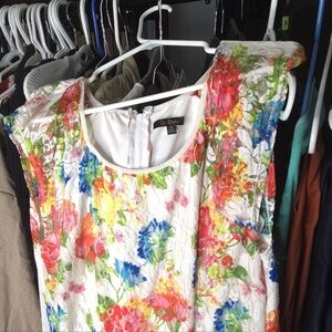 Ci Sono Women's Vibrant Floral Lace Midi Dress